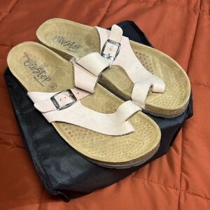 Biostep Women's Light Pink Sandals Leather Upper In 8.5